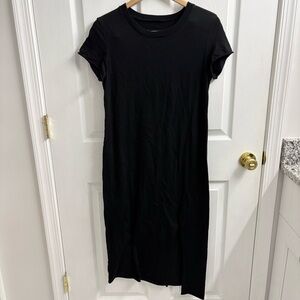 Frank & Eileen Tee Lab TShirt Dress Small Black Cotton Minimalist Asymmetrical